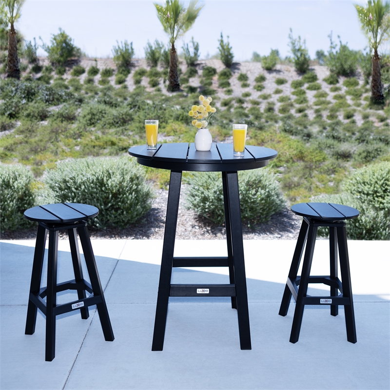 Mason-Cabo HDPE Black Round Counter Bar-3 Piece