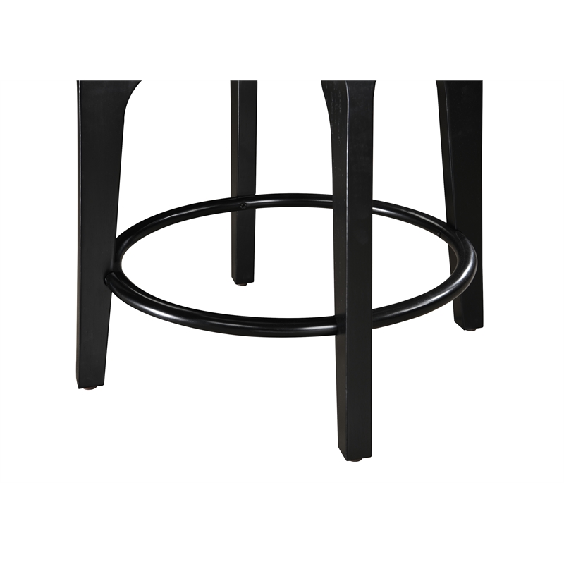 LuXeo Ellie 29 in. Black Leg - White Seat (Set of 2)