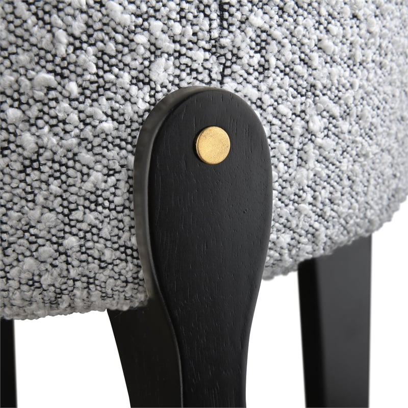 LuXeo Ellie 29 in. Black Leg - Gray Seat (Set of 2)