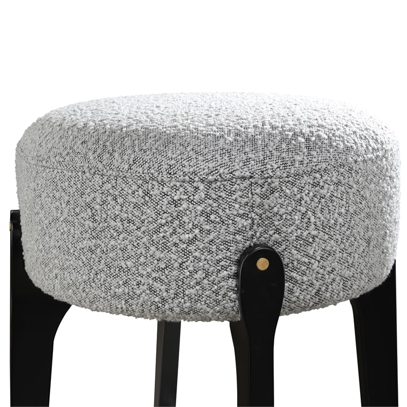 LuXeo Ellie 29 in. Black Leg - Gray Seat (Set of 2)