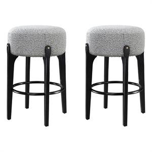 LuXeo Ellie 29 in. Black Leg - Gray Seat (Set of 2)
