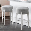 LuXeo Ellie 29 in. White Leg - Gray  Seat (Set of 2)