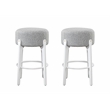 LuXeo Ellie 29 in. White Leg - Gray  Seat (Set of 2)