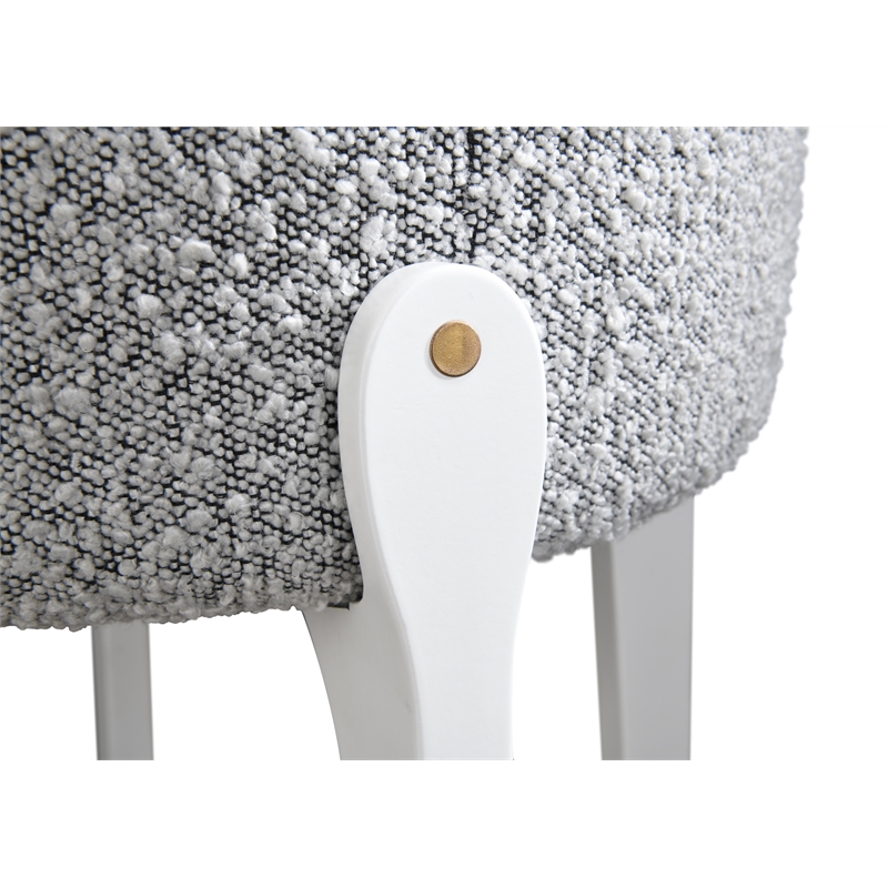 LuXeo Ellie 29 in. White Leg - Gray  Seat (Set of 2)
