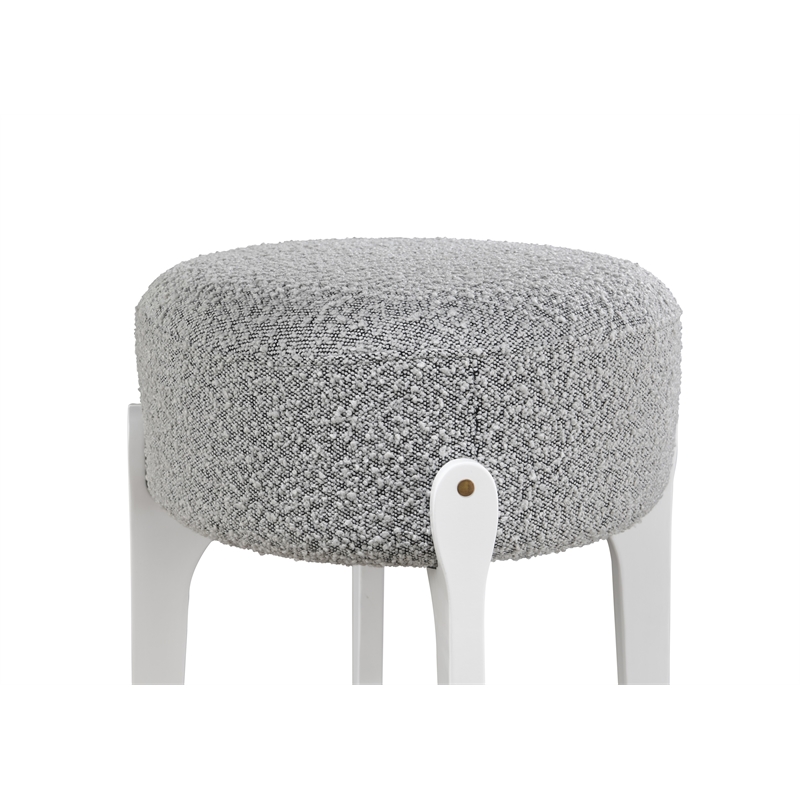 LuXeo Ellie 29 in. White Leg - Gray  Seat (Set of 2)