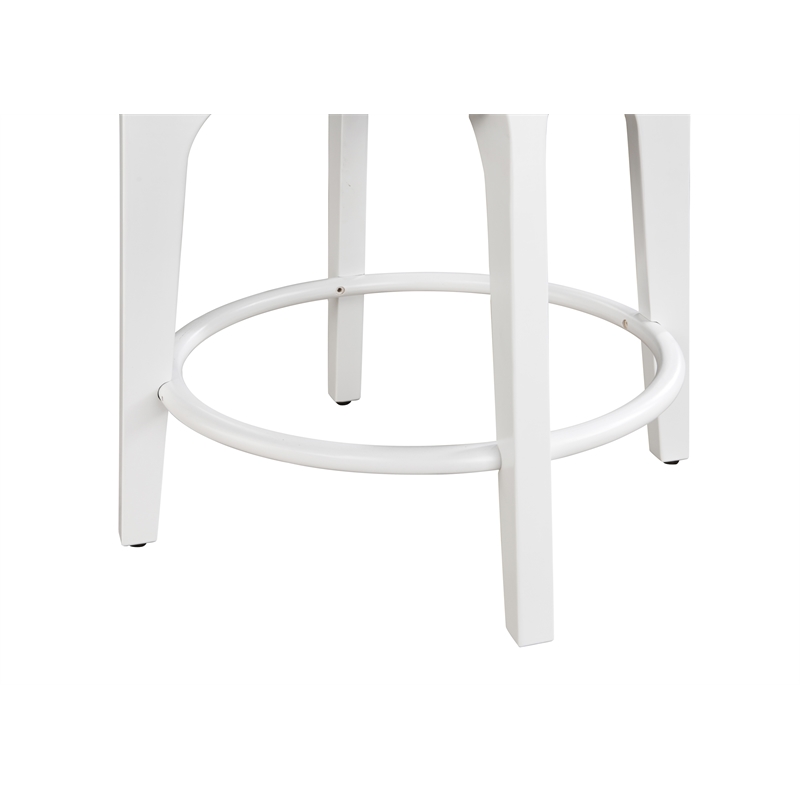 LuXeo Ellie 29 in. White Leg - Gray  Seat (Set of 2)