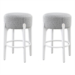 LuXeo Ellie 29 in. White Leg - Gray  Seat (Set of 2)