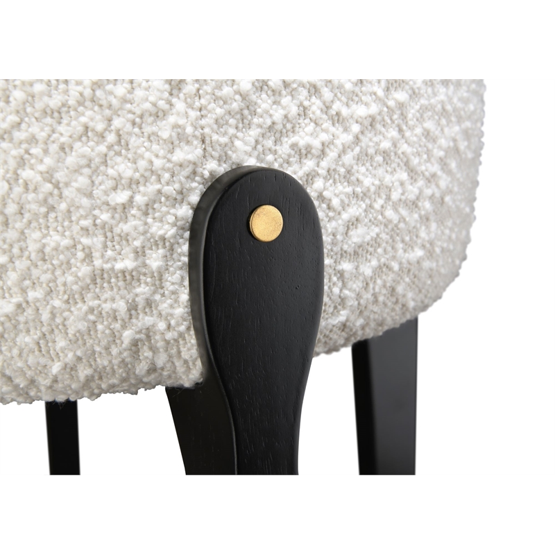LuXeo Ellie 24 in. Black Leg - White Seat (Set of 2)