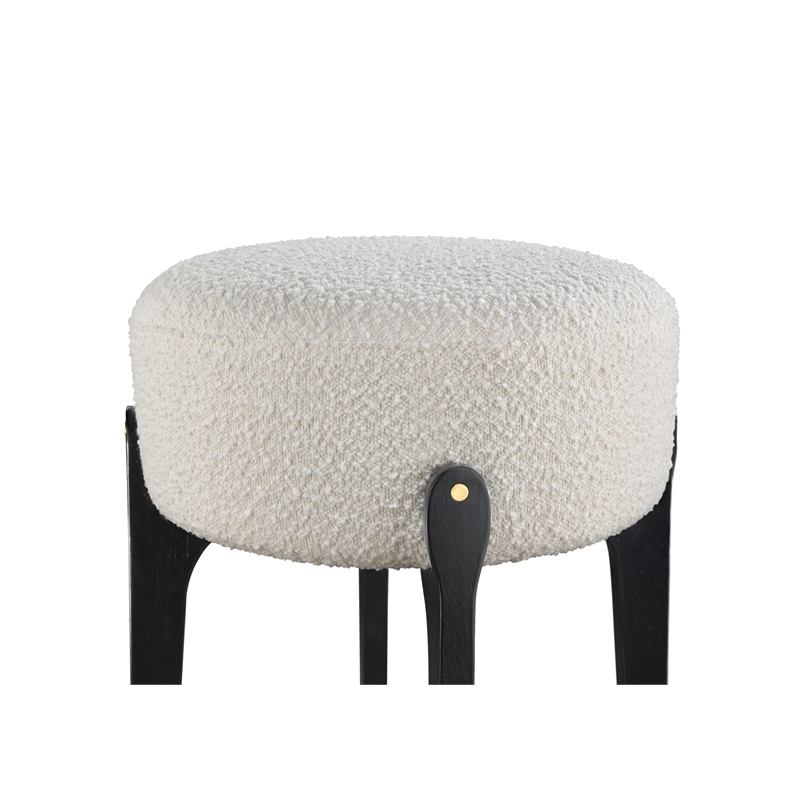 LuXeo Ellie 24 in. Black Leg - White Seat (Set of 2)