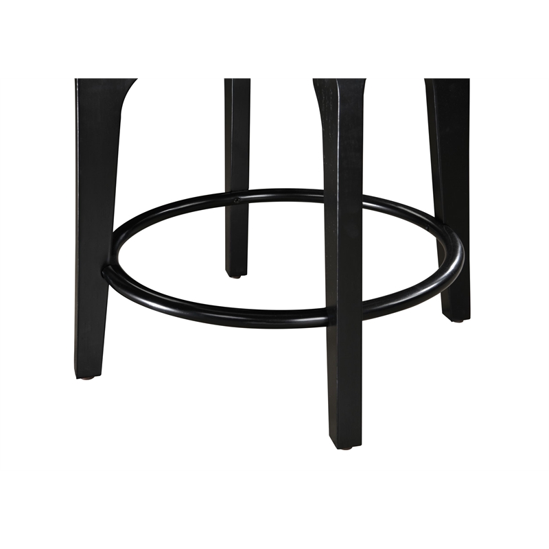 LuXeo Ellie 24 in. Black Leg - White Seat (Set of 2)