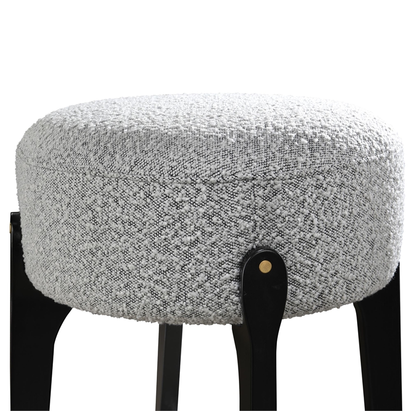 LuXeo Ellie 24 in. Black Leg - Gray Seat (Set of 2)