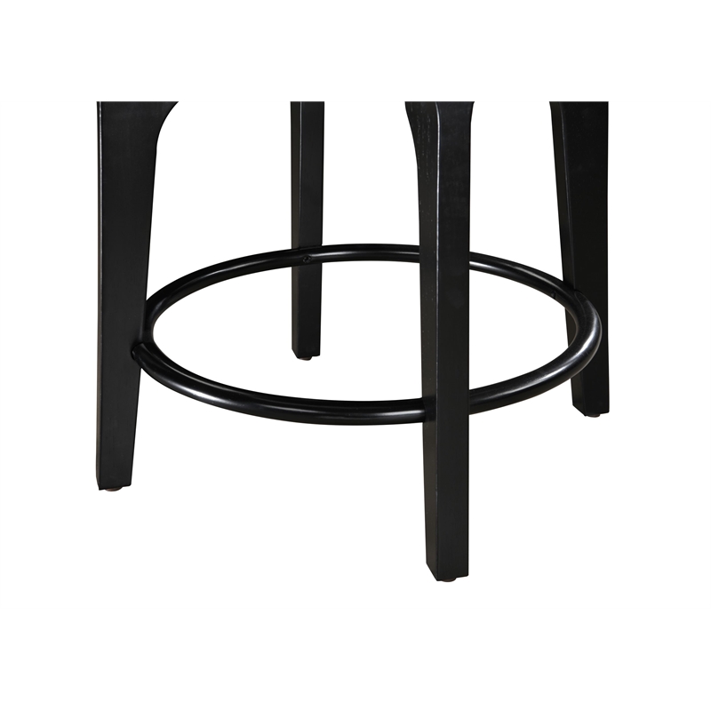 LuXeo Ellie 24 in. Black Leg - Gray Seat (Set of 2)