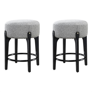 LuXeo Ellie 24 in. Black Leg - Gray Seat (Set of 2)