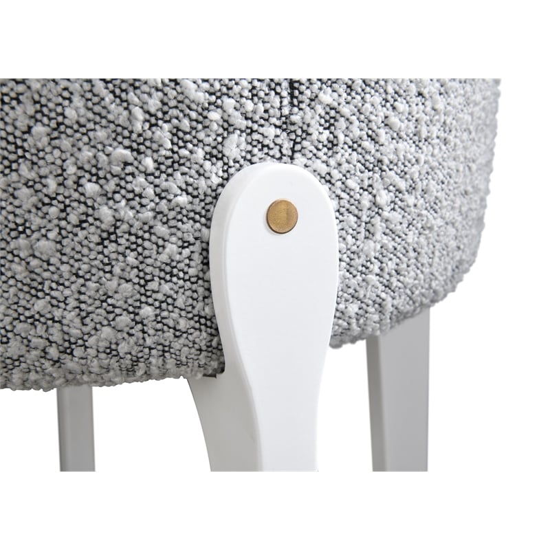 LuXeo Ellie 24 in. White Leg - Gray  Seat (Set of 2)