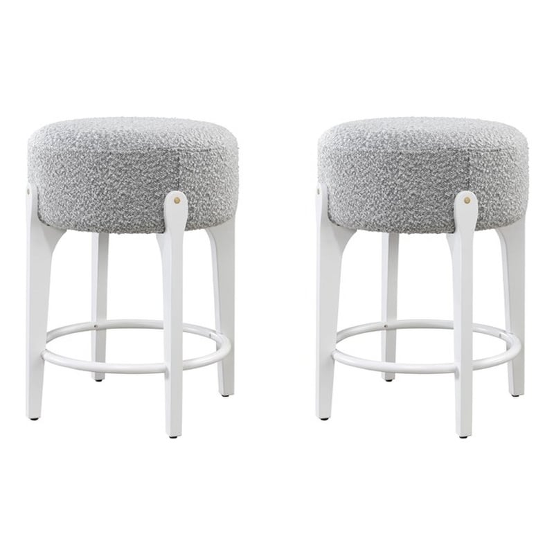 LuXeo Ellie 24 in. White Leg - Gray  Seat (Set of 2)