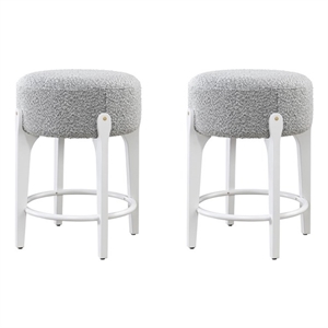 LuXeo Ellie 24 in. White Leg - Gray  Seat (Set of 2)