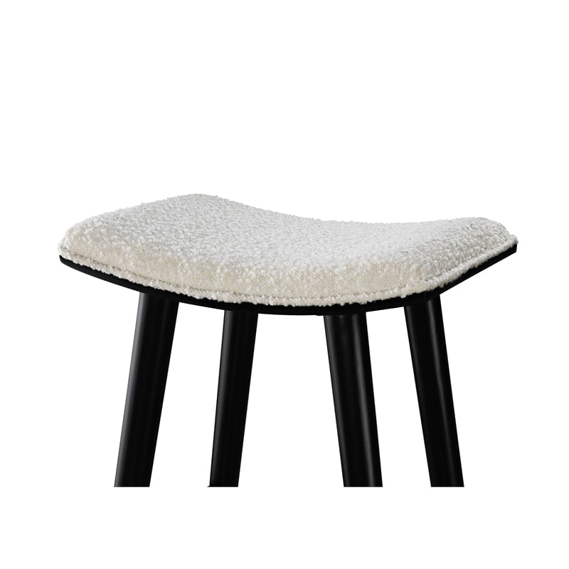 LuXeo Luna 29 in. Black Legs - White Seat (Set of 2)