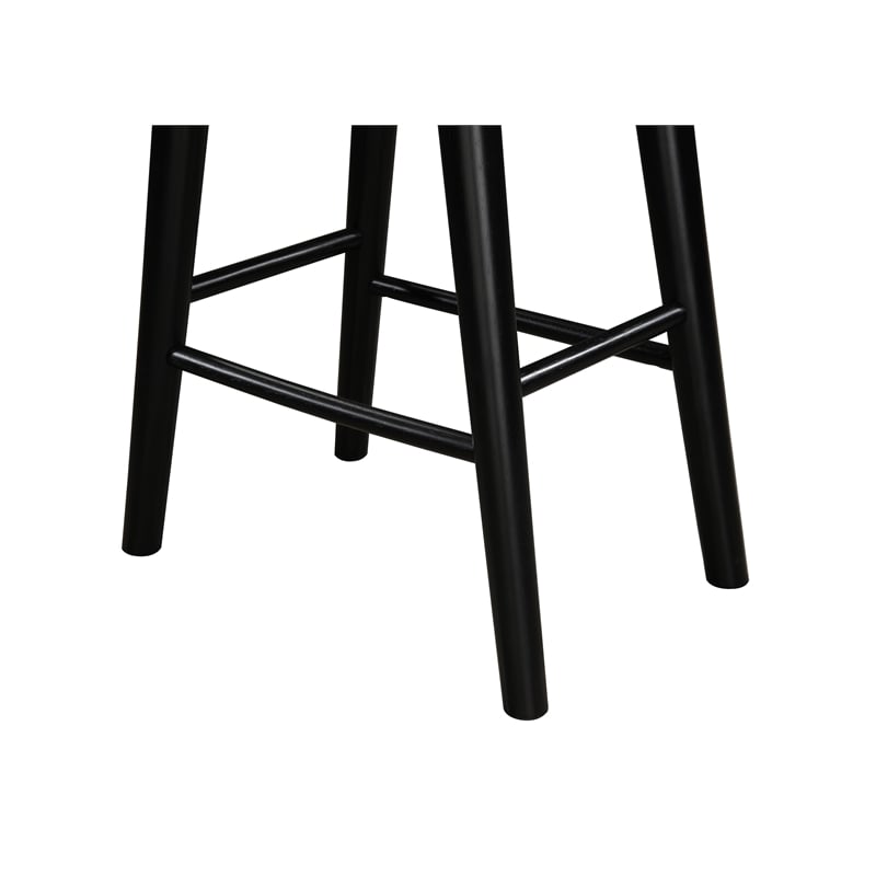 LuXeo Luna 29 in. Black Legs - White Seat (Set of 2)