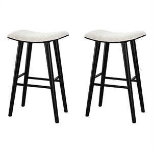 LuXeo Luna 29 in. Black Legs - White Seat (Set of 2)