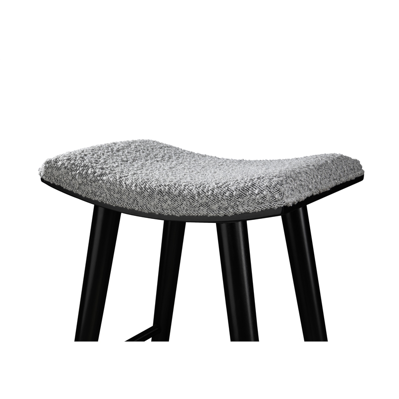 LuXeo Luna 29 in. Black Leg - Gray Seat (Set of 2)