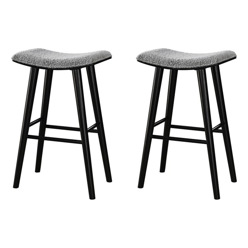 LuXeo Luna 29 in. Black Leg - Gray Seat (Set of 2)