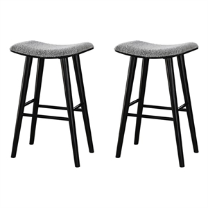 LuXeo Luna 29 in. Black Leg - Gray Seat (Set of 2)
