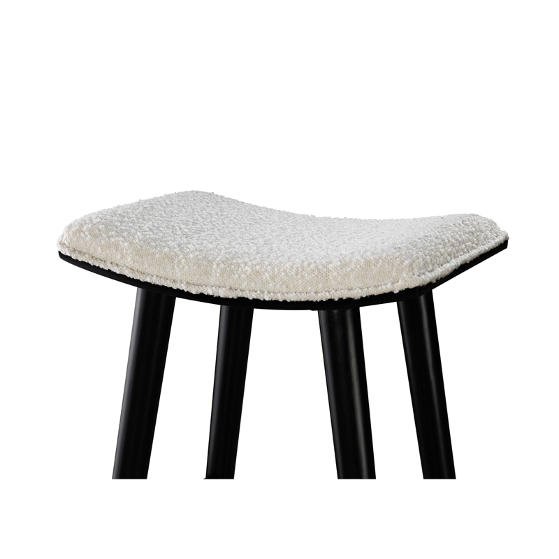 LuXeo Luna 24 in. Black Leg - White Seat (Set of 2)