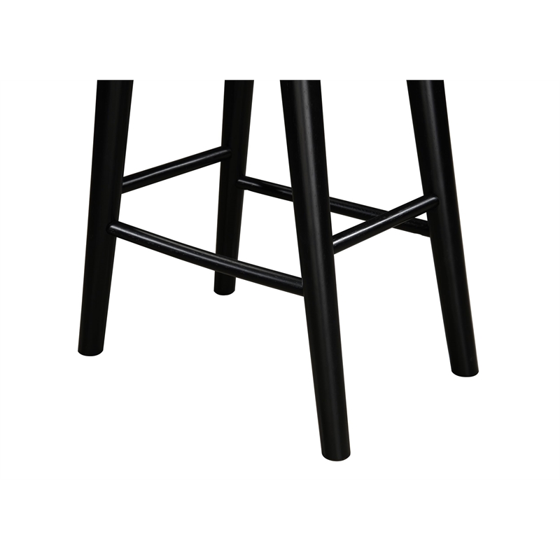 LuXeo Luna 24 in. Black Leg - White Seat (Set of 2)