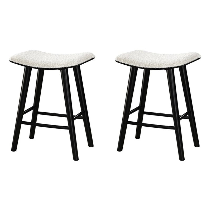 LuXeo Luna 24 in. Black Leg - White Seat (Set of 2)