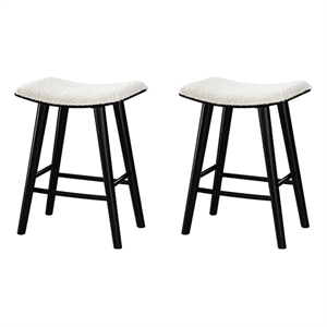 LuXeo Luna 24 in. Black Leg - White Seat (Set of 2)