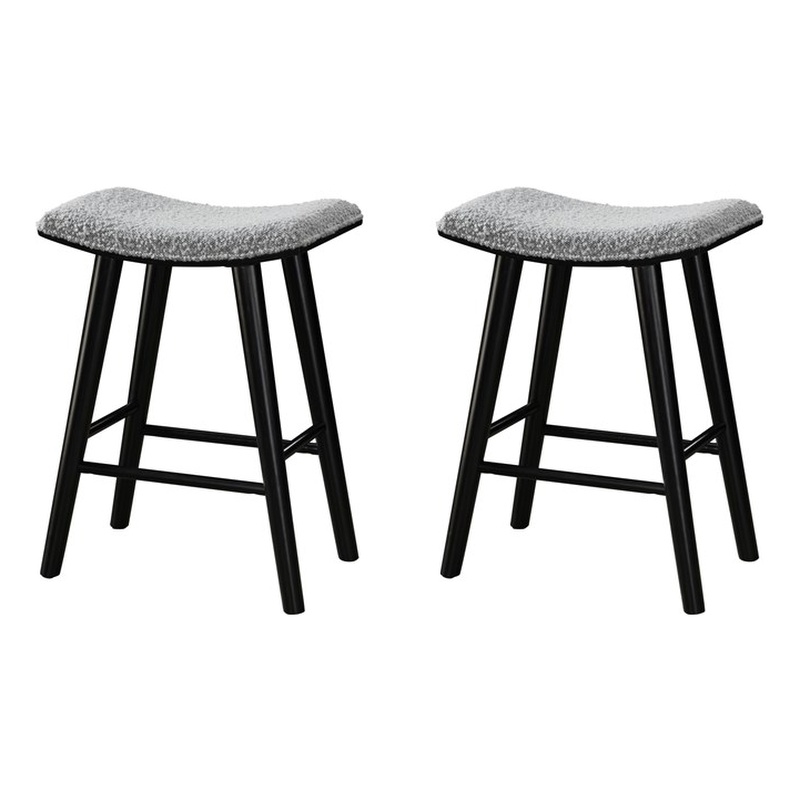 LuXeo Luna 24 in. Black Leg - Gray Seat (Set of 2)