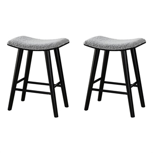 LuXeo Luna 24 in. Black Leg - Gray Seat (Set of 2)