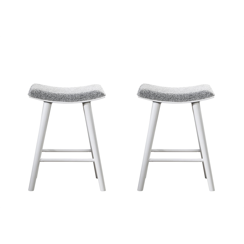 LuXeo Luna 24 in. White Leg -  Gray Seat (Set of 2)