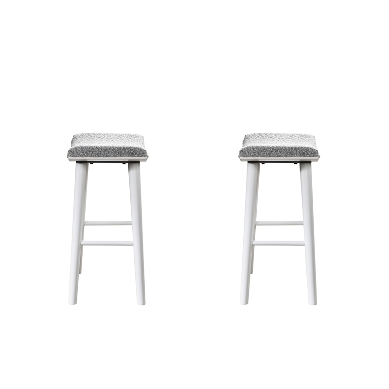 LuXeo Luna 24 in. White Leg -  Gray Seat (Set of 2)