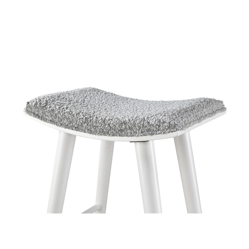 LuXeo Luna 24 in. White Leg -  Gray Seat (Set of 2)