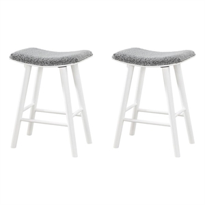 LuXeo Luna 24 in. White Leg -  Gray Seat (Set of 2)