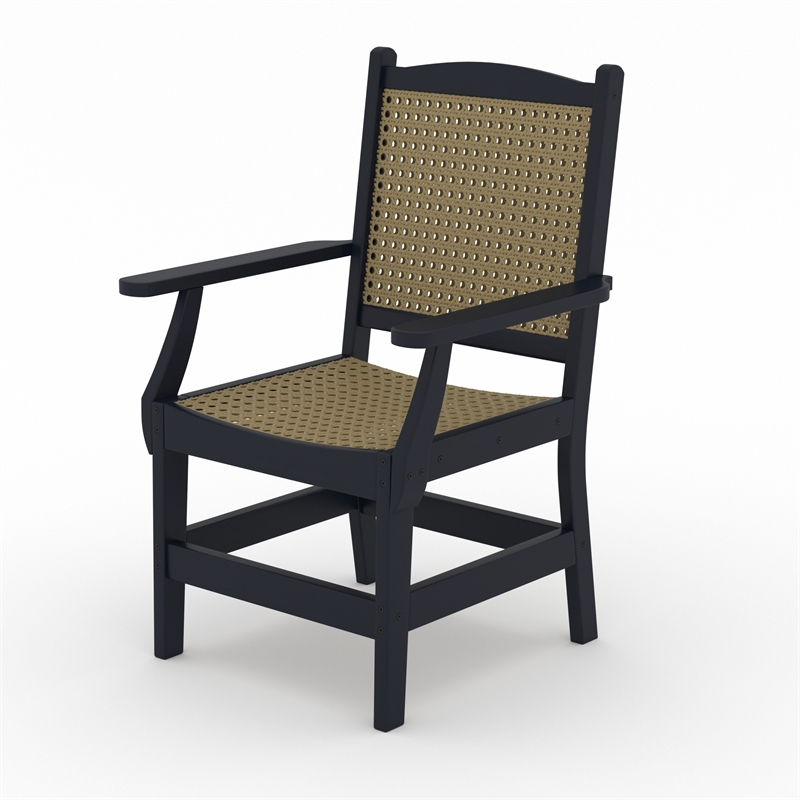 LuXeo Tuscany Black Woven  Rattan Dining Set-6 Piece