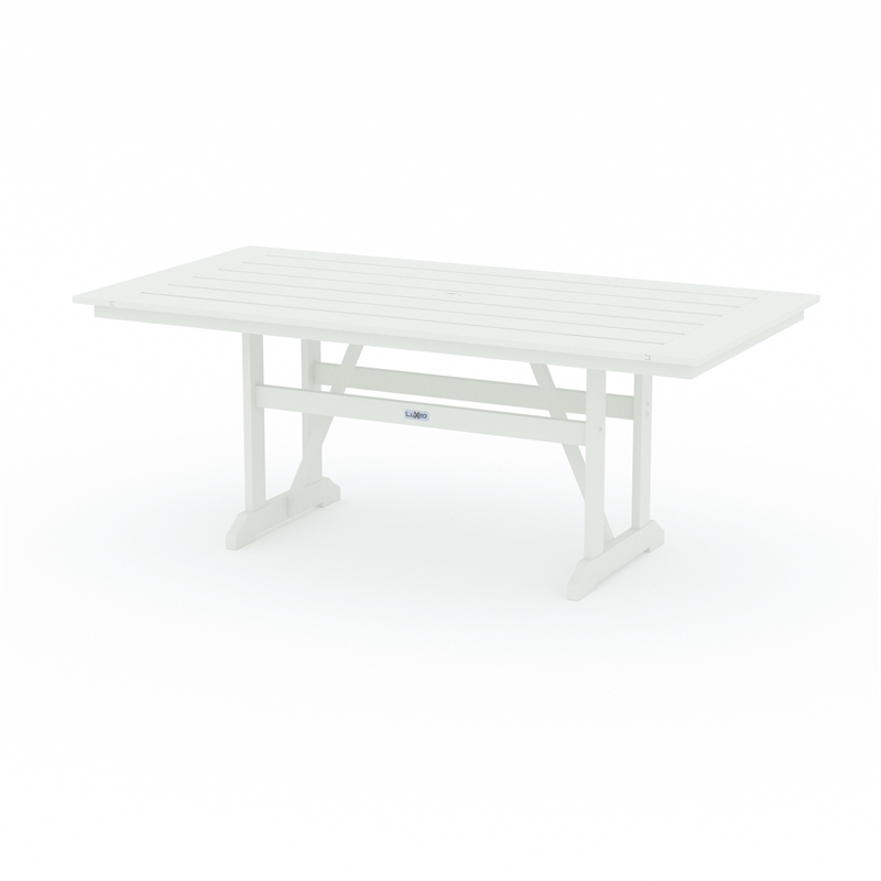 LuXeo Tuscany White Woven Rattan Dining Set-6 Piece