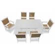 LuXeo Tuscany White Woven  Rattan Dining Set-7 Piece