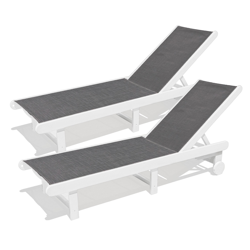 Venice White HDPE Chaise Lounge-Set of 2
