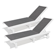 Venice White HDPE Chaise Lounge-Set of 2
