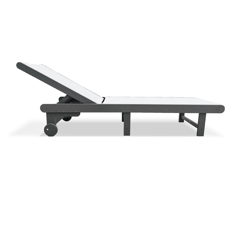 Venice Gray HDPE Chaise Lounge-Set of 2