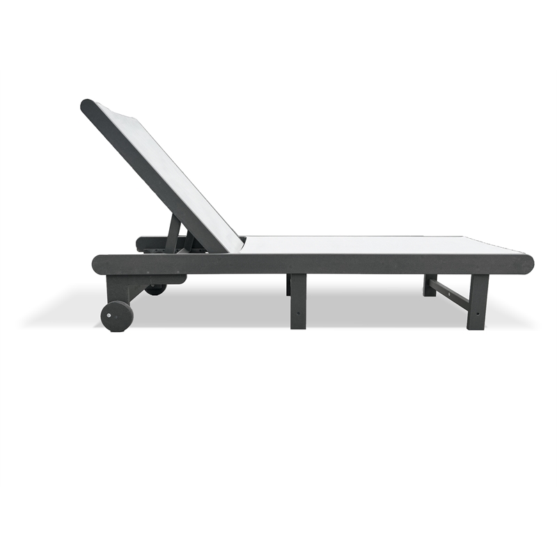 Venice Gray HDPE Chaise Lounge-Set of 2