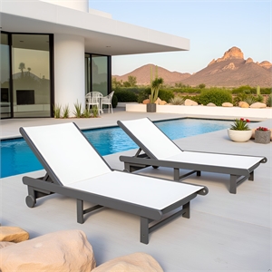 Venice Gray HDPE Chaise Lounge-Set of 2