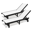 Venice Black HDPE Chaise Lounge-Set of 2