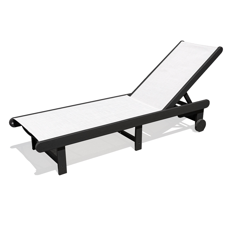 Venice Black HDPE Chaise Lounge-Set of 2