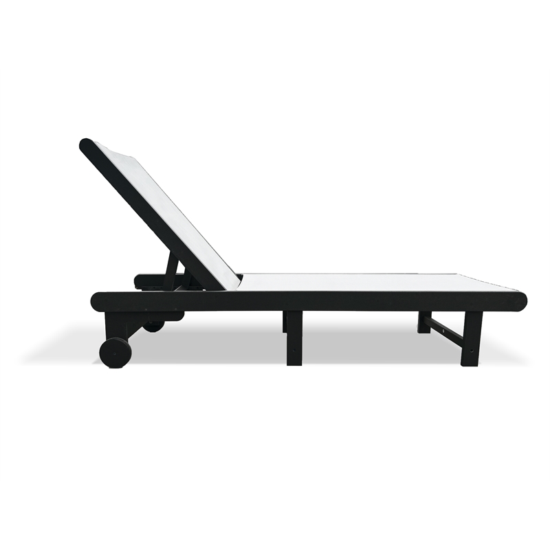 Venice Black HDPE Chaise Lounge-Set of 2