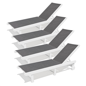 Venice HDPE Chaise Lounge-White (Set of 4)