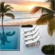 Venice HDPE Chaise Lounge- Gray (Set of 4)