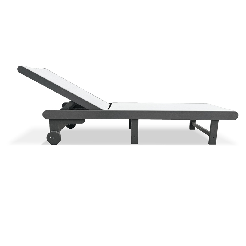 Venice HDPE Chaise Lounge- Gray (Set of 4)